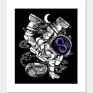 Hiphop Astronaut Polygon Matic Coin To The Moon Crypto Token Cryptocurrency Wallet Birthday Gift For Men Women Kids Posters and Art